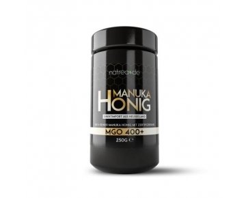 Natrea Manuka Honig im lichtundurchlässigen Violettglas (250 g) | MGO 400+ ✔ Direktimport aus Neuseeland ✔ zertifizierter MGO-Gehalt ✔